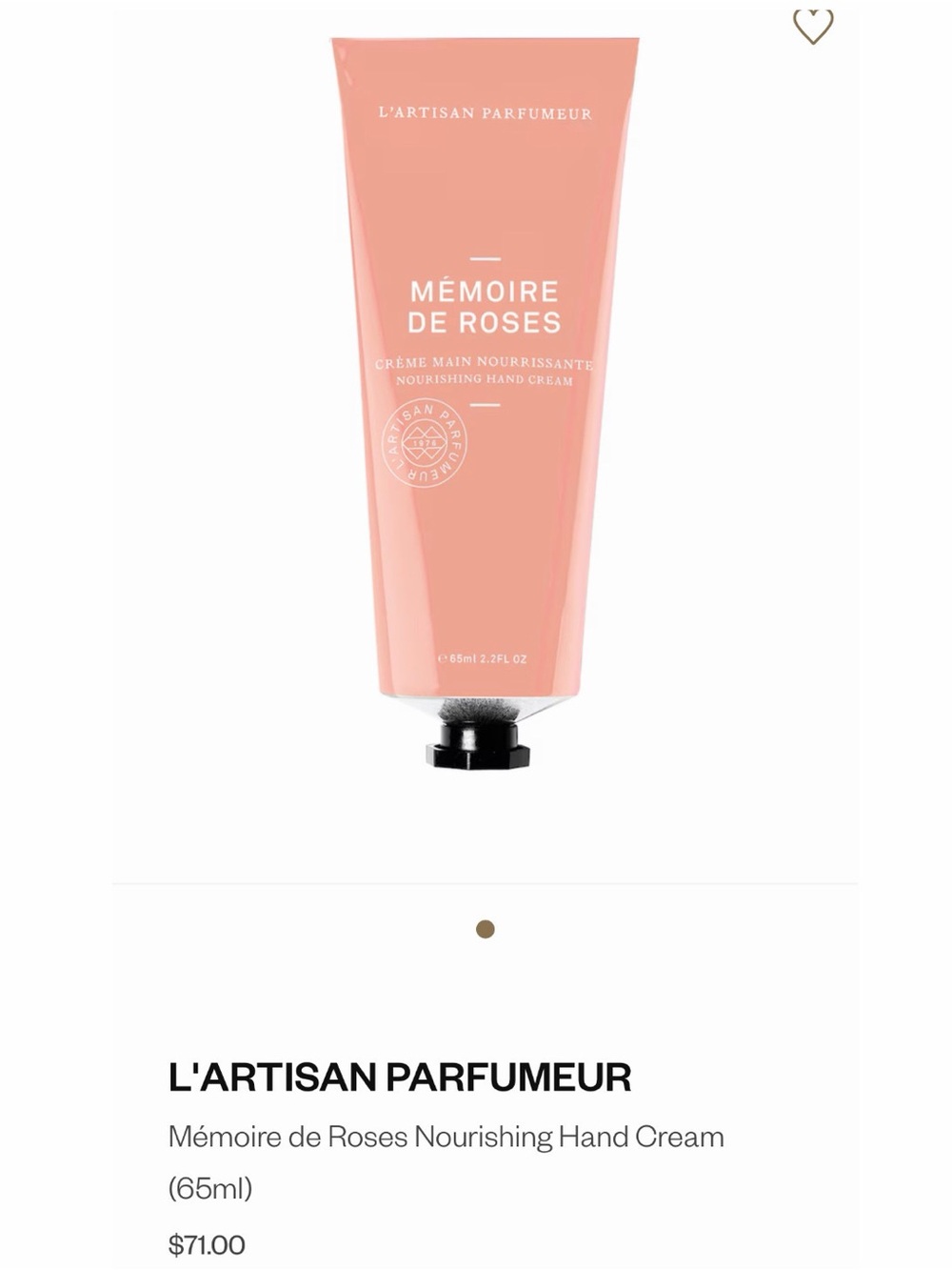 L'ARTISAN PARFUMEUR, Mémoire de Roses Nourishing Hand Cream, Hand Lotion